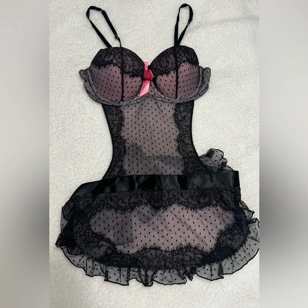 Victoria’s Secret Sexy Little Things Lace Bustier Babydoll – 36B